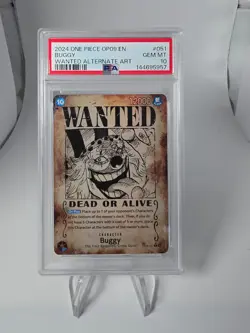 2024 ONE PIECE OP09-EMPERORS IN THE NEW WORLD WANTED ALTERNATE ART BUGGY PSA 10 - Image 1