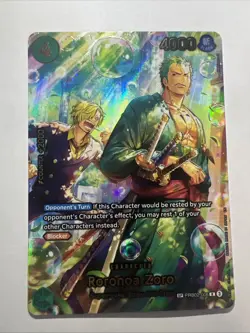 ❗ Roronoa Zoro (SP) PRB02-006 Alt Art The Azure Sea's Seven Foil One Piece 🔥 - Image 1