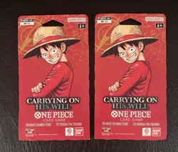 One Piece OP-13 Carrying on His Will Sleeved Blister Packs - Lot of 2 - Image 1