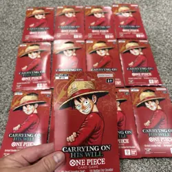 One Piece Carrying On His Will OP-13 English Lot of 13 Sleeved Blister Packs - Image 3