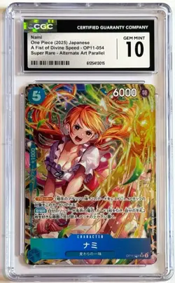 2025 One Piece Nami OP11-054 Alternate Art Fist Divine Speed CGC 10 Japanese - Image 1
