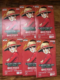 One Piece TCG Sleeved Booster Pack Lot Of X6 (Op-13) - ENGLISH SEALED - Image 1