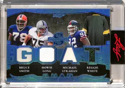 2026 Leaf Spectacular The GOAT Quad White Long Smith Strahan Game Used Relic - Image 1