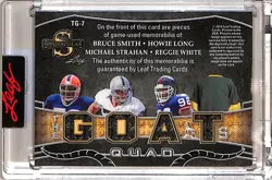 2026 Leaf Spectacular The GOAT Quad White Long Smith Strahan Game Used Relic - Image 2