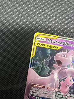 Pokemon TCG Mewtwo & Mew GX Full Art Holo Card 71/236 Unified Minds TAG TEAM - Image 2