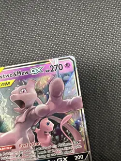 Pokemon TCG Mewtwo & Mew GX Full Art Holo Card 71/236 Unified Minds TAG TEAM - Image 3