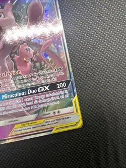 Pokemon TCG Mewtwo & Mew GX Full Art Holo Card 71/236 Unified Minds TAG TEAM - Image 4