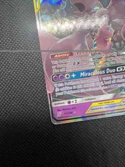 Pokemon TCG Mewtwo & Mew GX Full Art Holo Card 71/236 Unified Minds TAG TEAM - Image 5