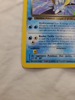 Dark Blastoise 1st Edition 20/82 Team Rocket WOTC Rare Pokemon Card Vintage 2000 - Image 3