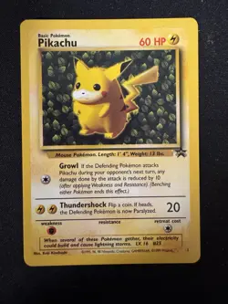 1999 Pokemon TCG Pikachu Ivy Card Black Star Promo, 1 LP - Image 1