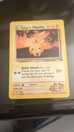 Pokemon Card - Lt. Surge's Pikachu Gym Challenge 84/132 Common Non Holo - Image 1