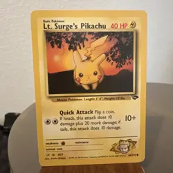 Lt. Surge's Pikachu - 84/132 - Pokemon Gym Challenge Unlimited Card WOTC LP - Image 1