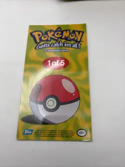 PIKACHU POKEMON 1999 TOPPS METAL RARE EMPTY TIN W/ Card - Image 3