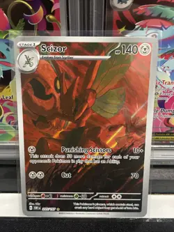 Scizor Pokemon TCG Sv03: Obsidian Flames Holo Illustration Rare Card 205/197 - Image 1