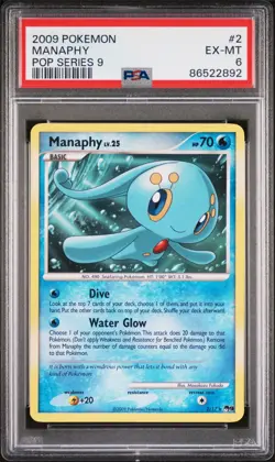 PSA 6 Manaphy 2/17 Pop Series 9 Non-Holo 2009 Pokemon Card TCG Nintendo - Image 1