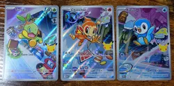 First Partner Illustration Series 1 Gen 4 Sinnoh Starters Pokemon Cards NM-MINT - Image 1