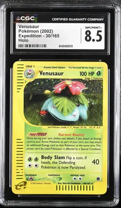 CGC 8.5 NM/MINT+ Venusaur 30/165 Expedition Holo Pokemon Card - Image 1