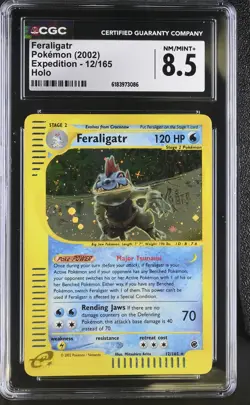 CGC 8.5 NM/MINT+ Feraligatr 12/165 Expedition Holo Pokemon Card - Image 1