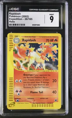 CGC 9 MINT Rapidash 26/165 Expedition Holo Pokemon Card - Image 1