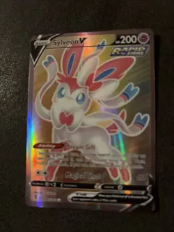 Pokemon TCG Sylveon V Full Art Rapid Strike Ultra Rare Holo Card 183/203 - Image 1