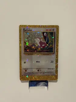 Rattata HOLO Prism Vintage Pokemon Vending Golden Sticker Card - Image 1