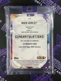 2020 Topps Chrome WWE Rhea Ripley 1st NXT Autograph Refractor #85/199 - Image 2