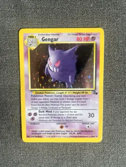 Pokemon Gengar Fossil Holo Rare Card 5/62 Unlimited LP WOTC 1999 - Image 1