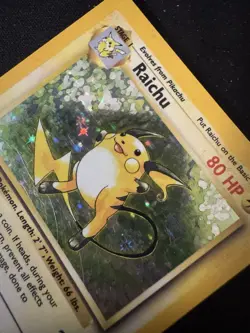 Pokemon TCG Raichu Base Set Holo Rare Card 14/102 Unlimited HP - Image 3