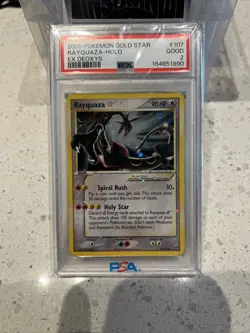 2005 POKEMON EX DEOXYS GOLD STAR #107 RAYQUAZA HOLO PSA 2 POP 142 HDVID IN DESC - Image 1