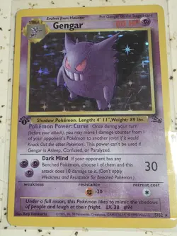 Gengar 5/62 Holo Rare Fossil Pokemon 1st Edition Holo - Image 1