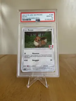 PSA 10 Eevee 186/Sm-p Chaki KFC Indonesian Indonesia Promo Pokemon Card Gem Mint - Image 1