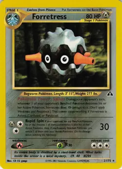 Forretress 21/75 Rare Neo Discovery Pokemon Unlimited Lightly Played - Image 1