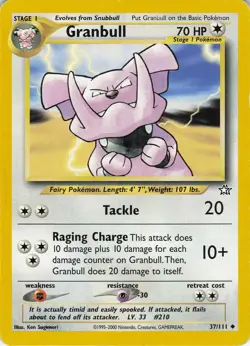 Granbull 37/111 Uncommon Neo Genesis Pokemon Unlimited Lightly Played - Image 1