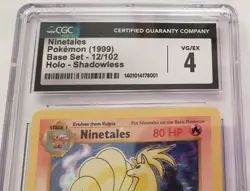 Pokemon Ninetales Holo Shadowless 12/102 Base Set CGC 4 - Image 2