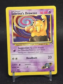 Sabrina's Drowzee - 92/132 Gym Heroes - Pokemon TCG - 2000 LP VINTAGE 🔥 👁 👁 - Image 1