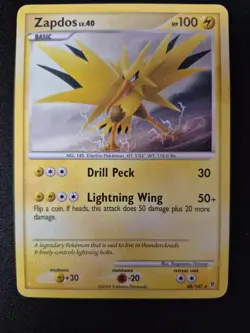 Pokemon Supreme Victors Zapdos Card 48/147 Regular Hp - Image 1