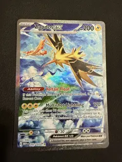 Pokemon TCG Zapdos EX Holo Card 202/165 Scarlet & Violet 151 NM - Image 1