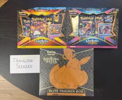 [Sealed] Shining Fates ETB + Mad Party Pin Collection Boxes - Pokemon TCG - Image 1