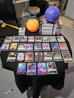 One Piece TCG Card Bundle With Devil Fruit Card Cases. - Image 1