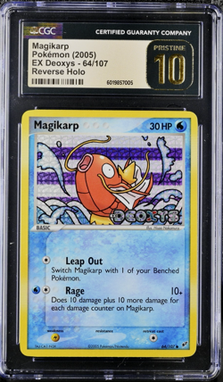 2005 Pokemon Magikarp Reverse Holo EX Deoxys #64 CGC PRISTINE 10 *POP 3* - Image 1