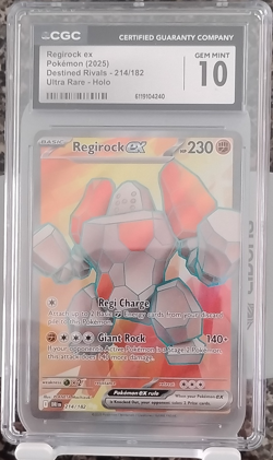 Pokemon TCG Regirock ex CGC 10 Sv10: Destined Rivals Ultra Rare Holo 214/182 - Image 1