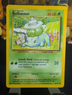 Bulbasaur 044/102 Base Set Regular Pokemon TCG Light Play Condition. - Image 2