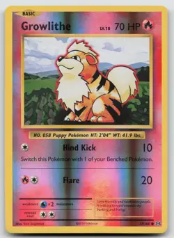 Growlithe 17/108 Evolutions Pokemon Reverse Holo LP - Image 1