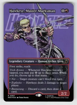 Foil Hawkeye, Master Marksman (Borderless) 367 Rare Marvel Super Heroes NM - Image 1
