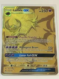 Pokemon Lunala GX Ultra Prism Sun & Moon Secret Rare Card 172/156 - Image 1