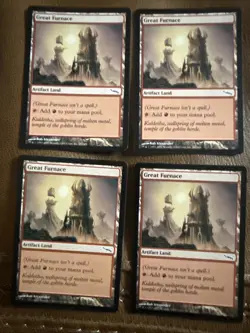 MTG English Magic Cards LP 4x GREAT FURNACE Mirrodin - Artifact Land - Image 1