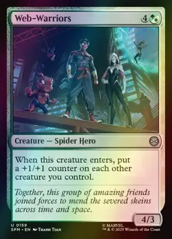 FOIL Web-Warriors NM Spider-Man Set MTG Magic the Gathering Gold English Card - Image 1