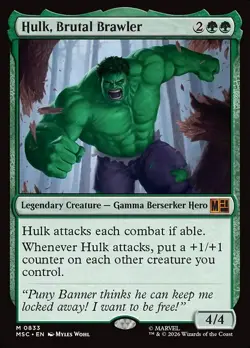Hulk, Brutal Brawler Foil 833 Marvel Super Heroes Commander MTG MSC - Image 1