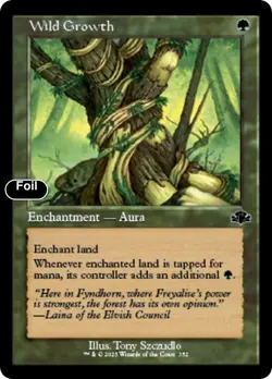 Wild Growth (Retro Frame) [Dominaria Remastered] NM Foil - Magic - Image 1