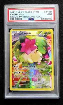 2016 Pokemon Black Star Promo #XY115 Mythical Shaymin EX Full Art PSA 9 MINT POP - Image 1